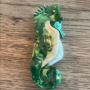 Green Seahorse Hair Clip